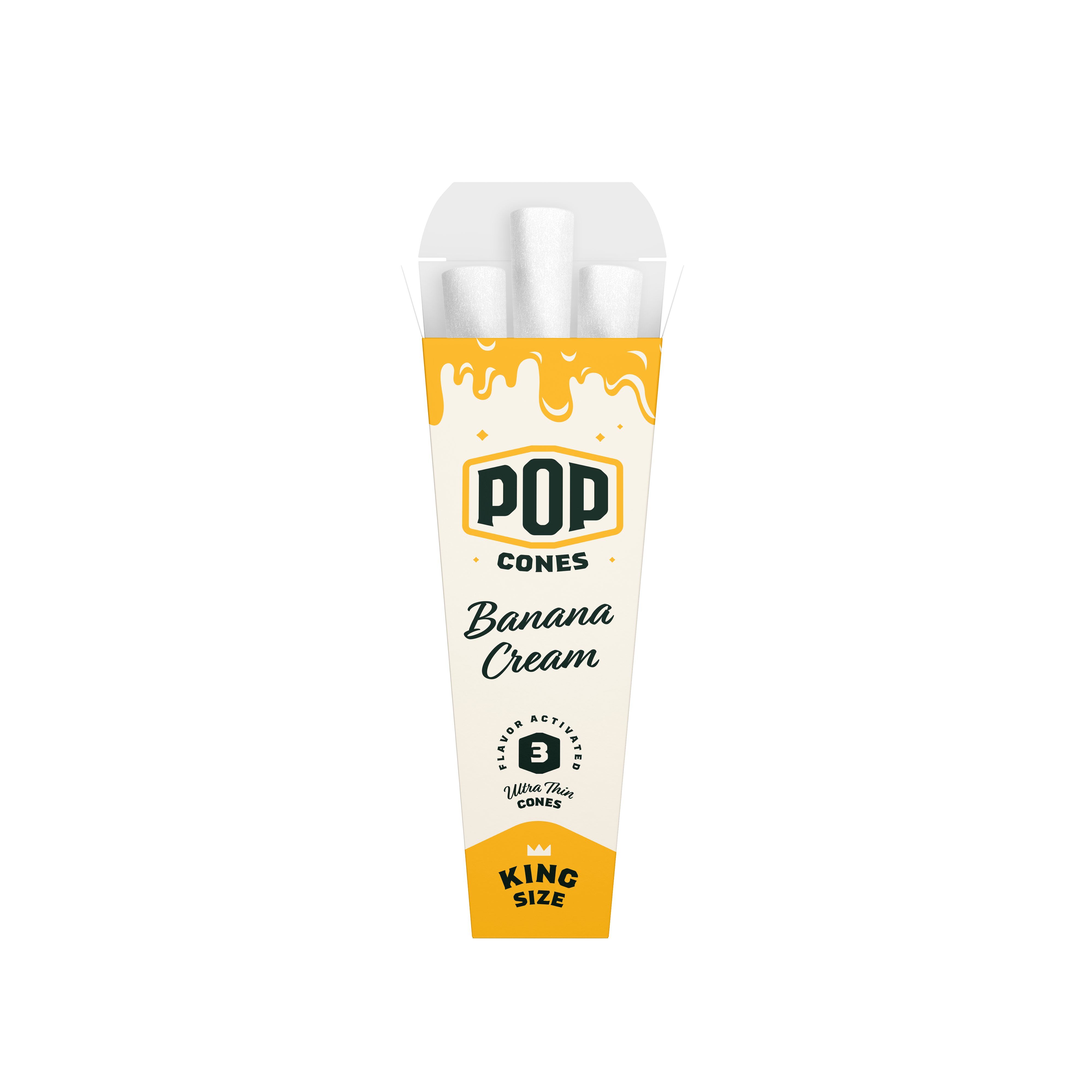 Pop Cones King Size Banana-Cream Display 3x24